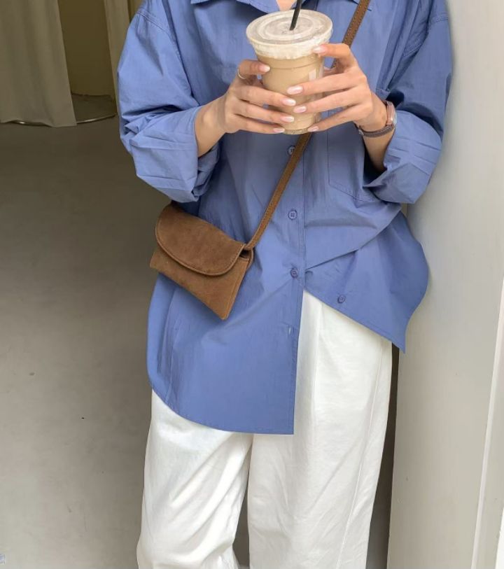 TROUVAILLE東大門㊣直郵女士新款熱賣休閑單肩斜跨包絨面革TROUVAILLE單肩/斜跨包圖色2