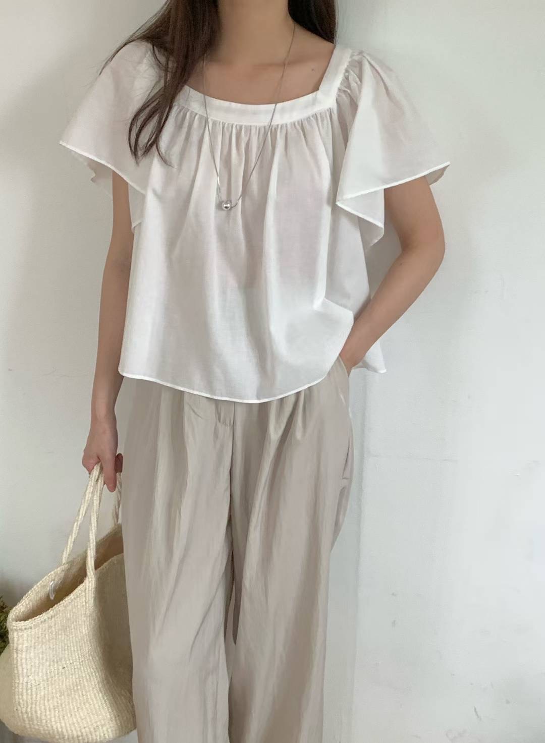 HIDEWAY東大門㊣直郵女裝新款真品人氣休閑熱賣25春夏襯衫蕾絲衫HIDEWAY襯衫/蕾絲衫