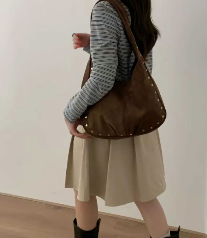 TROUVAILLE東大門㊣代購女裝新款職業25春夏單肩斜跨包絨面革TROUVAILLE單肩/斜跨包