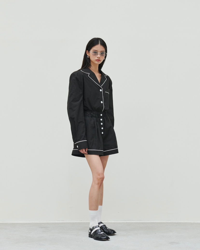 STAGE東大門㊣實拍女裝新款休閑推薦人氣時尚熱賣襯衫蕾絲衫STAGE襯衫/蕾絲衫