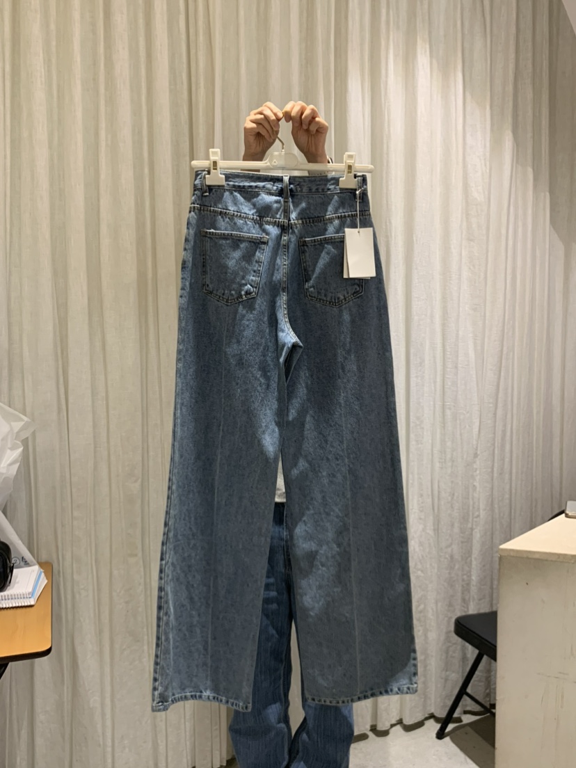 PAPERMOON韓國代購㊣女裝新品職業25春夏時尚牛仔褲寬松牛仔paper moon牛仔褲
