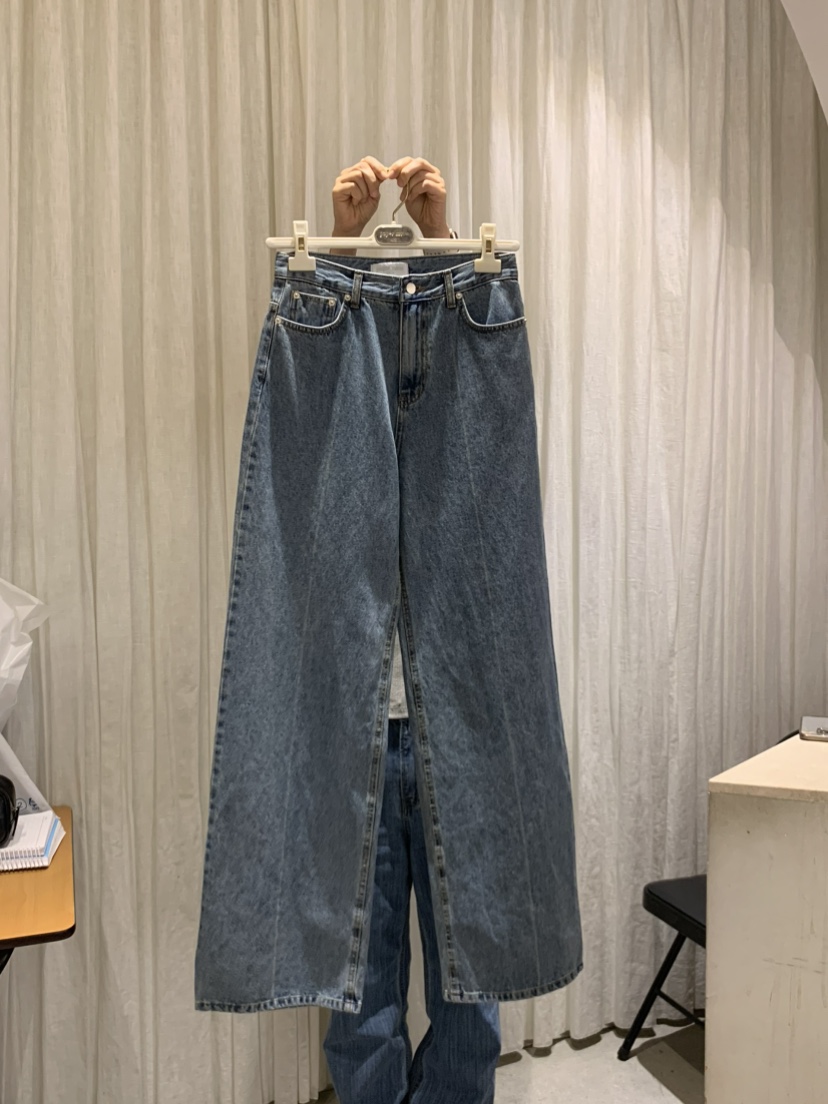 PAPERMOON韓國代購㊣女裝新品職業25春夏時尚牛仔褲寬松牛仔paper moon牛仔褲
