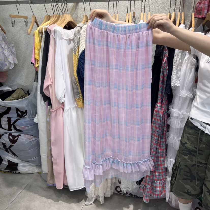 MAISONDEGLORY東大門㊣直郵女士新款25春夏半身裙中短裙格紋MAISON DE GLORY半身裙/中短裙