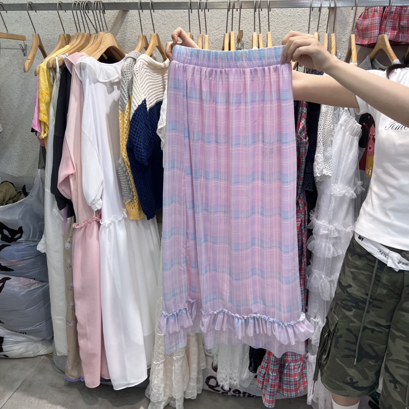 MAISONDEGLORY東大門㊣直郵女士新款25春夏半身裙中短裙格紋MAISON DE GLORY半身裙/中短裙圖色3