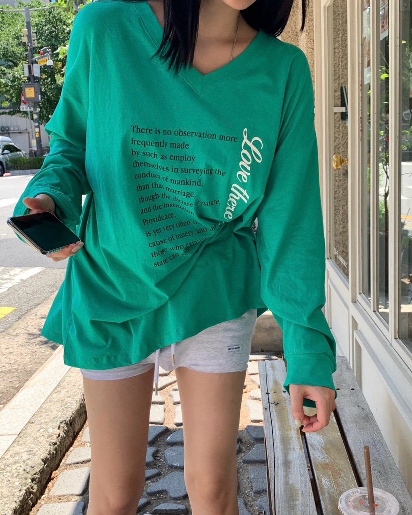 REVE CITE-L韓國代購㊣女士新品真品熱賣職業休閑長袖T恤REVE CITE長袖T恤圖色2