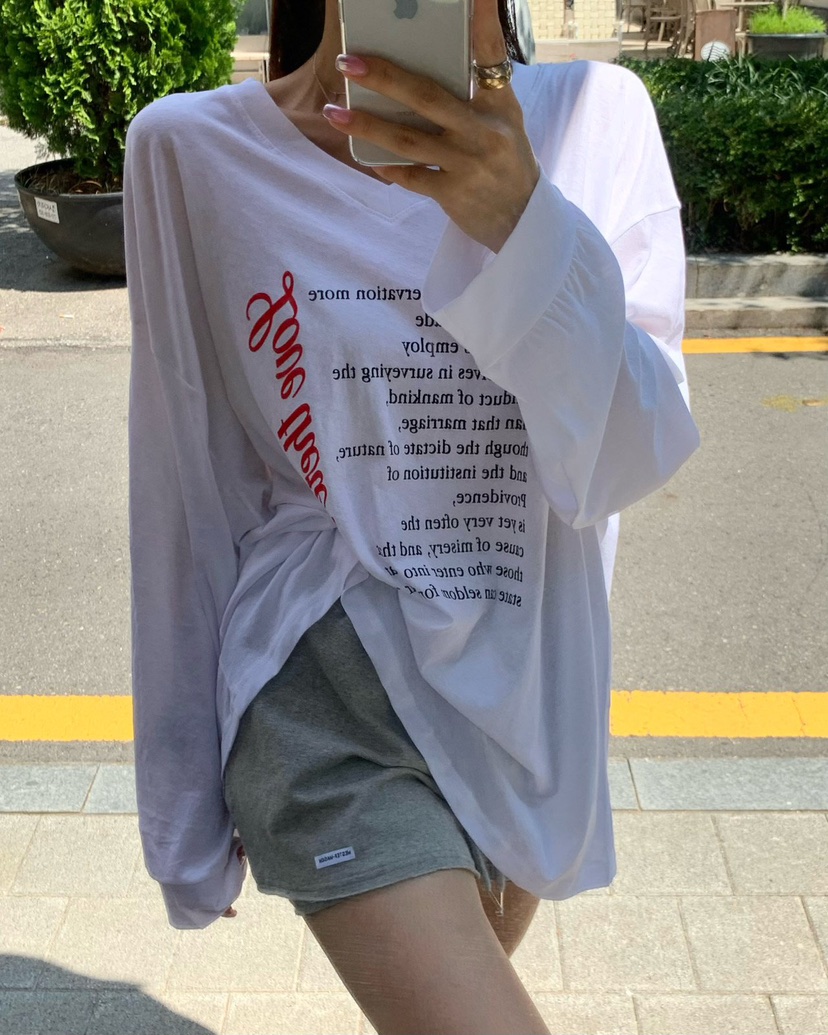 REVE CITE-L韓國代購㊣女士新品真品熱賣職業休閑長袖T恤REVE CITE長袖T恤圖色3