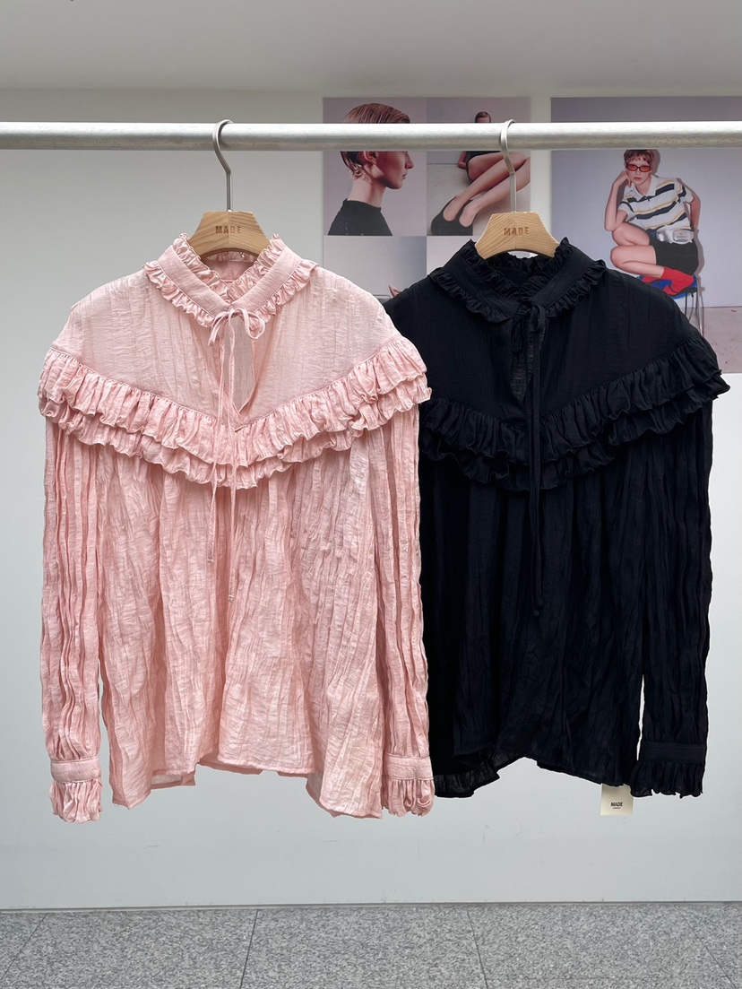 MADE-P東大門㊣實拍女裝新品推薦休閑25春夏熱賣襯衫蕾絲衫MADE-P襯衫/蕾絲衫