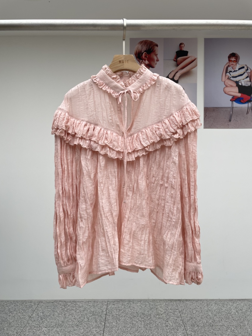 MADE-P東大門㊣實拍女裝新品推薦休閑25春夏熱賣襯衫蕾絲衫MADE-P襯衫/蕾絲衫