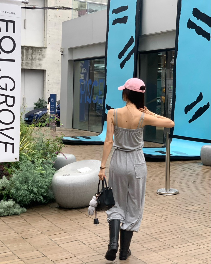 REVE CITE-L韓國代購㊣女士新品時尚熱賣25春夏職業連體褲REVE CITE連體褲