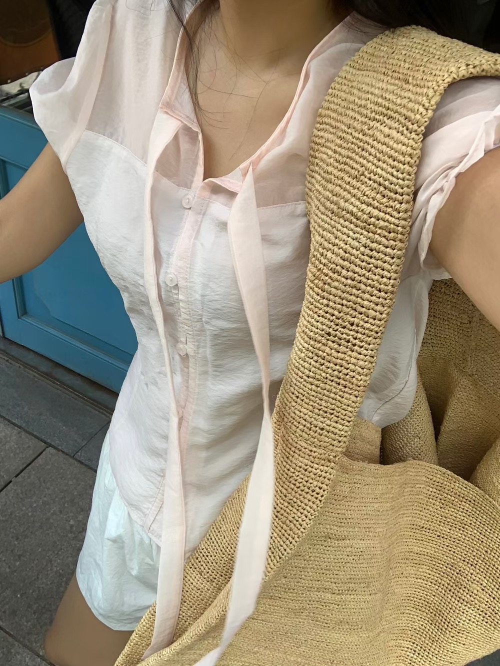 MELMEONT韓國代購㊣女裝新品熱賣25春夏時尚休閑襯衫蕾絲衫MELMEONT襯衫/蕾絲衫
