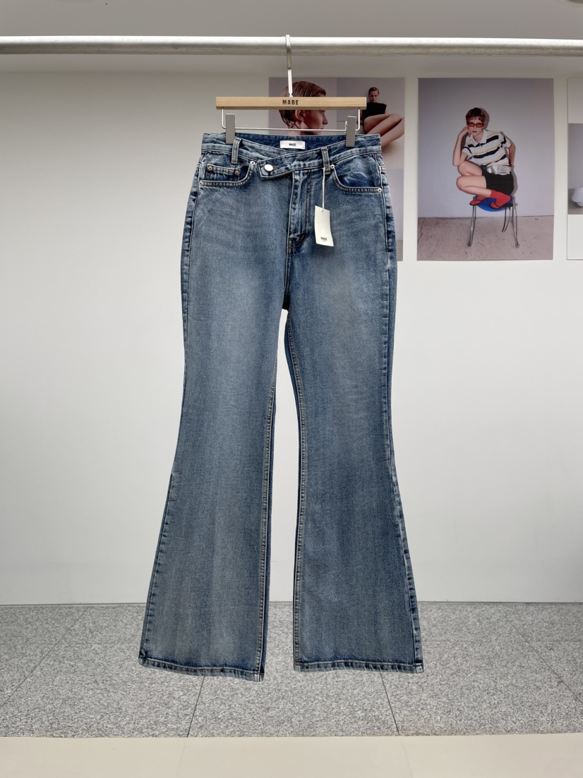 MADE-P東大門㊣代購女裝新品推薦職業休閑人氣真品25春夏牛仔褲MADE-P牛仔褲圖色2