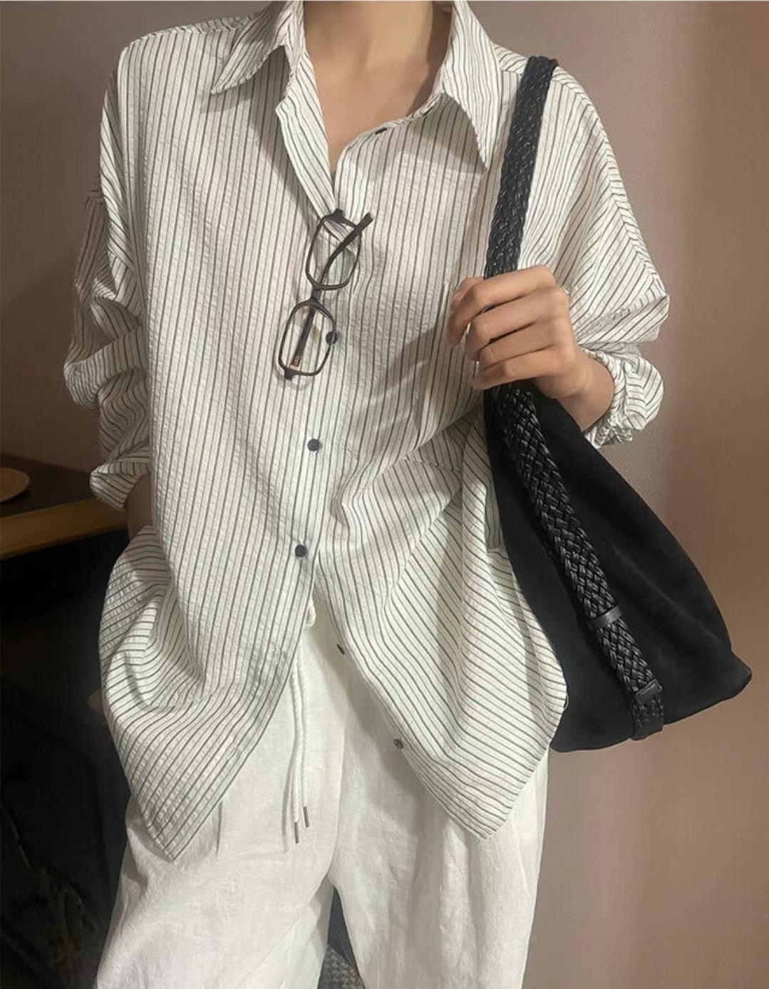 LIBERTE-OT東大門㊣直郵女士新款職業推薦休閑人氣襯衫蕾絲衫RETHINK襯衫/蕾絲衫圖色1