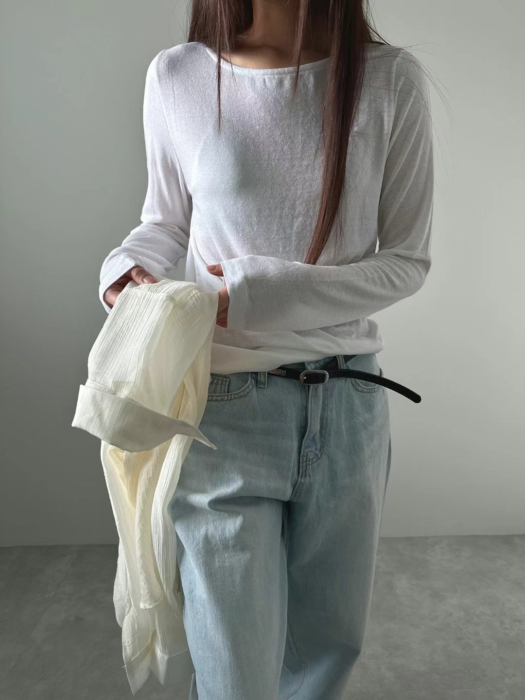 UNENE-OT韓國代購㊣女士新品推薦時尚休閑人氣真品長袖T恤UNENE長袖T恤