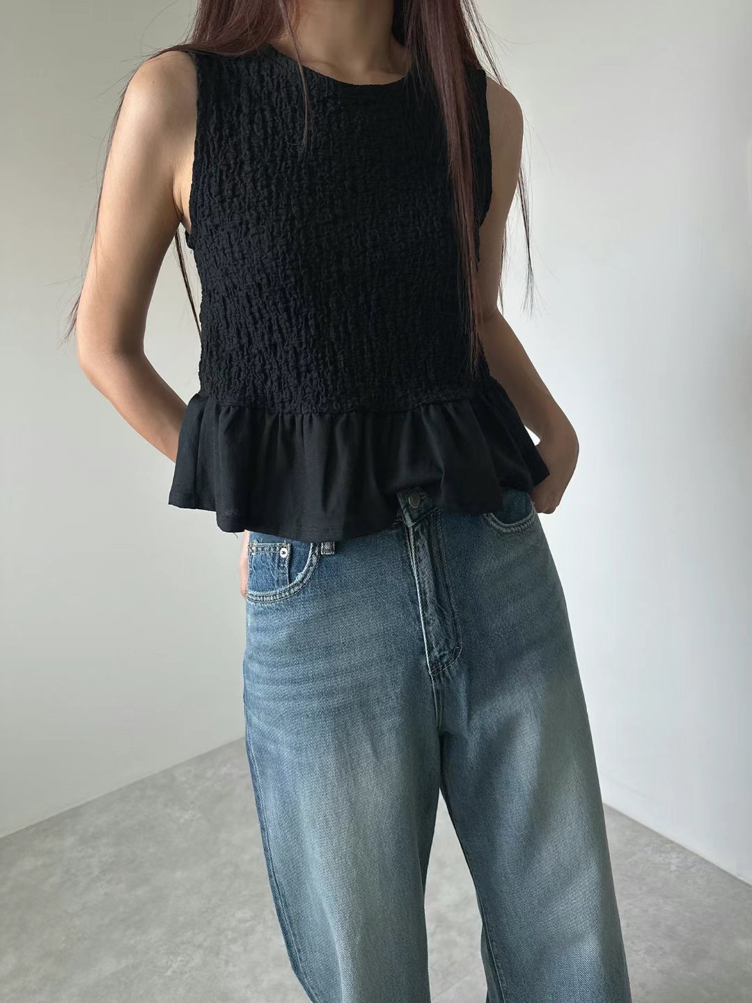 UNENE-OT東大門㊣代購女士新品時尚推薦人氣真品職業吊帶背心UNENE吊帶/背心圖色2