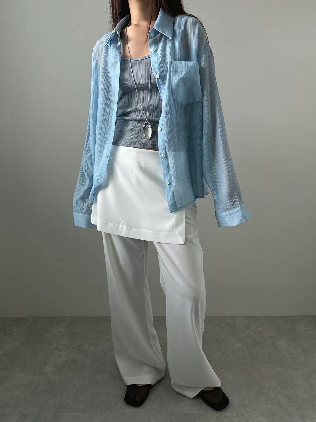 UNENE-OT韓國代購㊣女士新品25春夏時尚推薦真品襯衫蕾絲衫UNENE襯衫/蕾絲衫