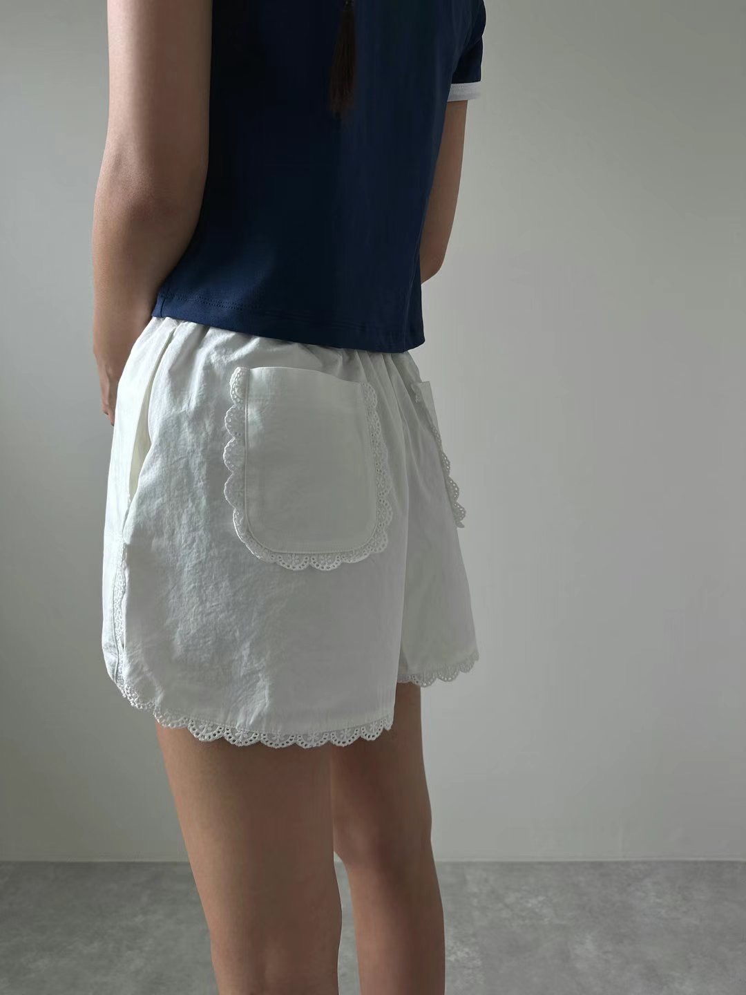 UNENE-OT東大門㊣代購女士新款休閑人氣25春夏職業短褲蕾絲UNENE短褲