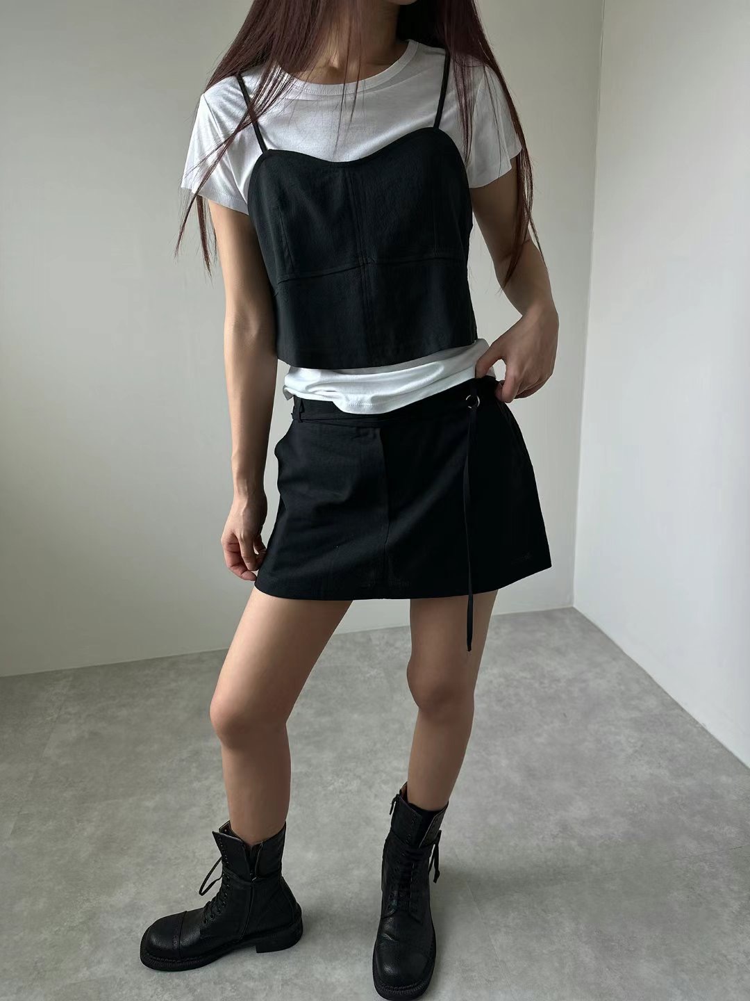 UNENE-OT東大門㊣實拍女士新品人氣真品推薦吊帶背心不含內搭UNENE吊帶/背心圖色2