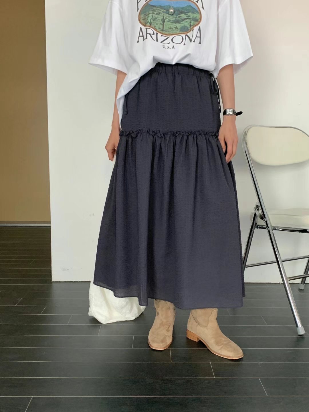 ACRE韓國代購㊣女士新品25春夏推薦時尚真品職業休閑熱賣長裙ACRE長裙