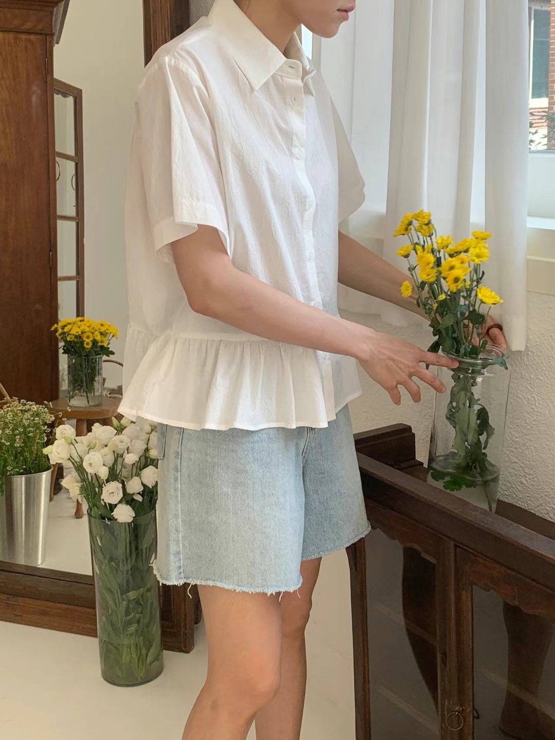 ACRE韓國代購㊣女裝新款真品人氣熱賣時尚休閑25春夏襯衫蕾絲衫ACRE襯衫/蕾絲衫