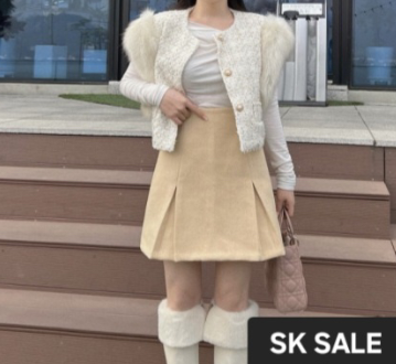 ON:UP韓國直郵㊣女裝新款休閑人氣25春夏推薦短裙人字形打折ON:UP短裙