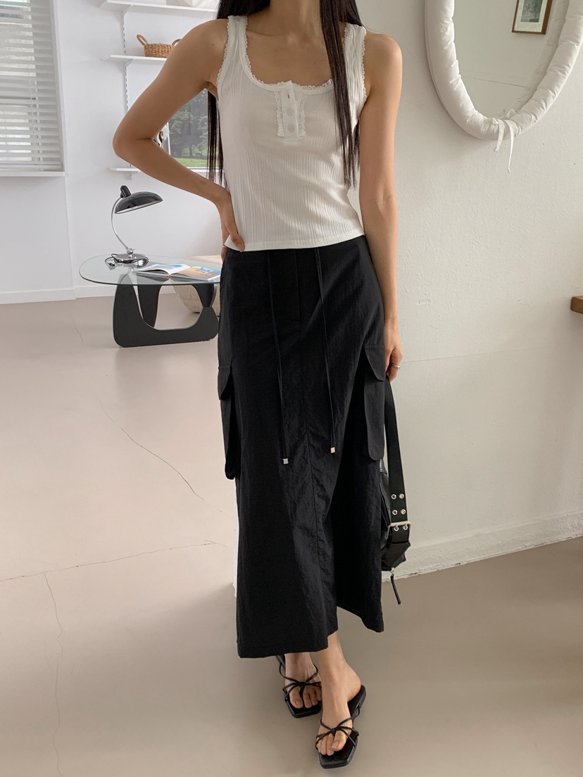 GOYOU韓國直郵㊣女裝新品人氣熱賣時尚休閑推薦長裙工裝綁帶de goyou長裙