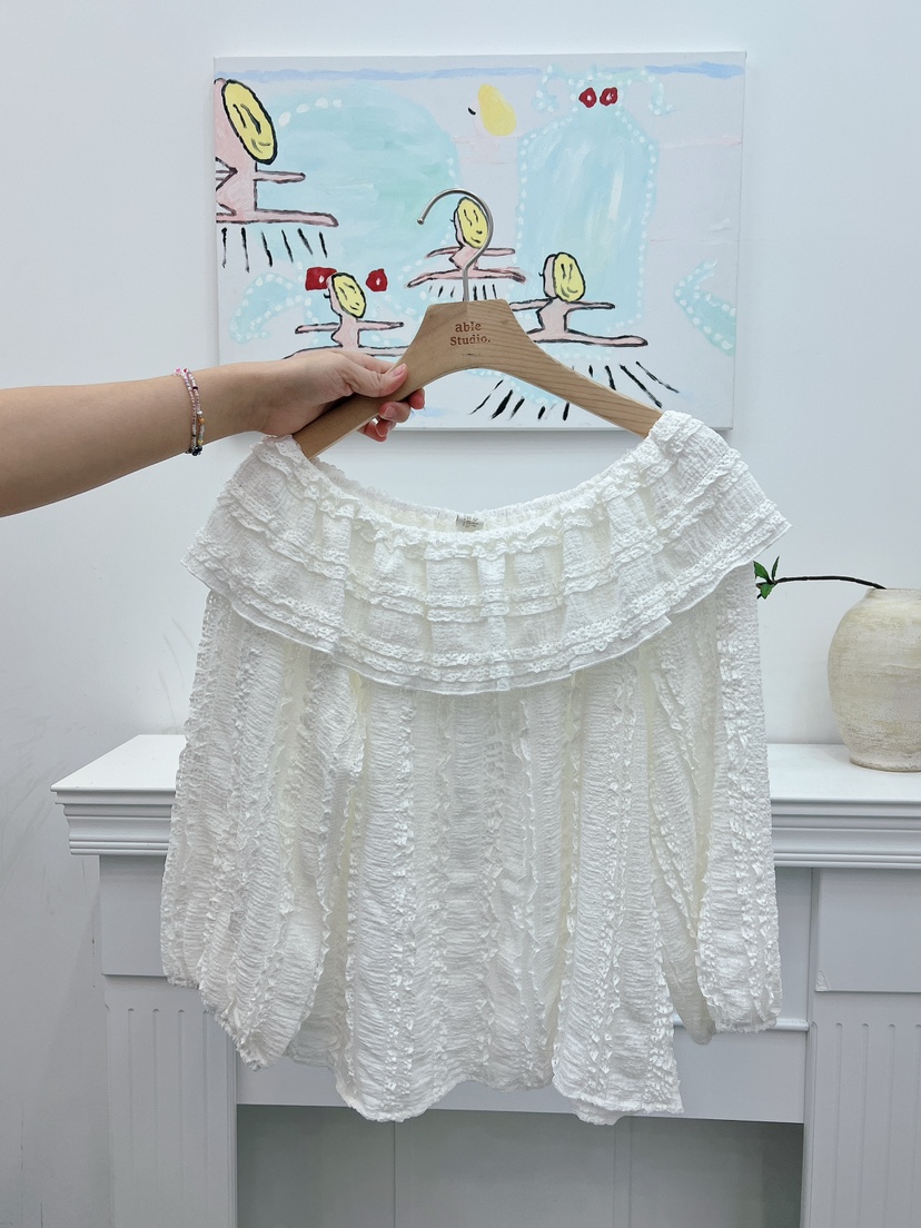 ABLESTUDIO東大門㊣實拍女裝新款時尚推薦25春夏襯衫蕾絲衫SaleABLE STUDIO襯衫/蕾絲衫圖色1