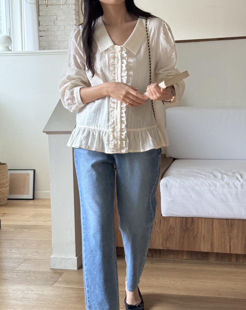 TIZZI東大門㊣代購女裝新款人氣25春夏真品時尚推薦襯衫蕾絲衫TIZZI襯衫/蕾絲衫