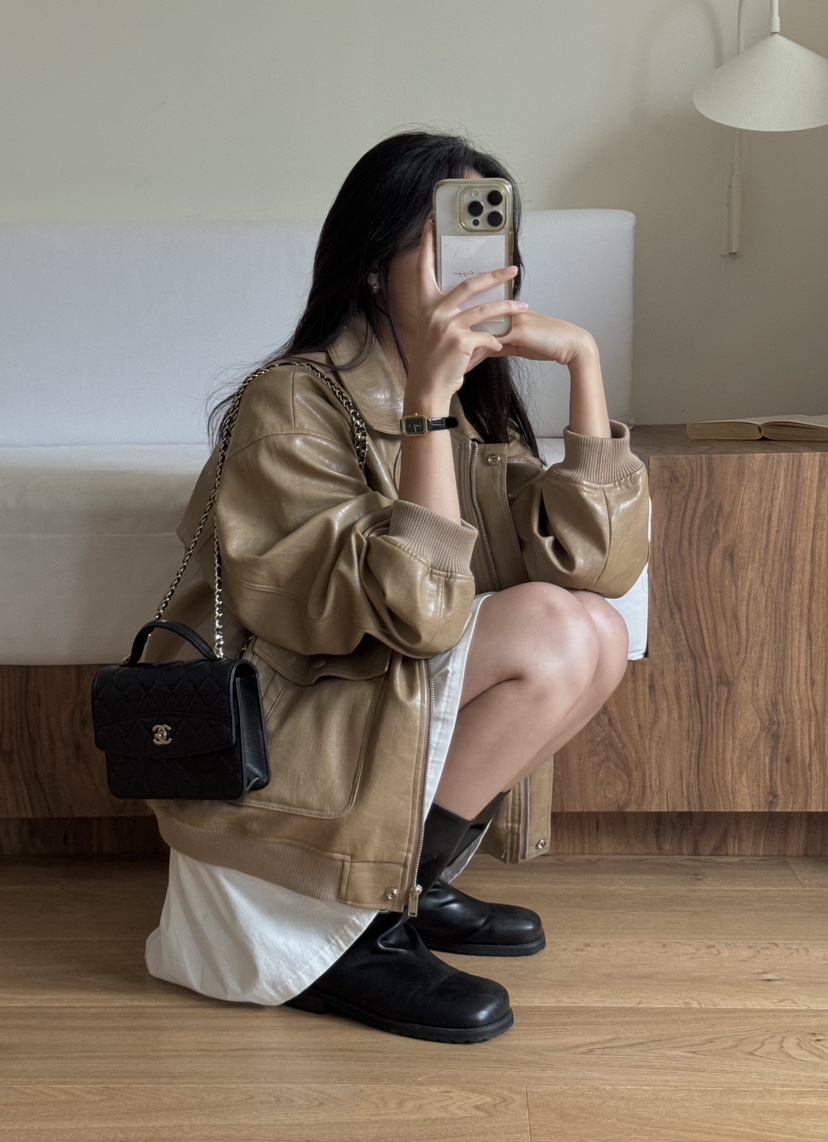 TIZZI韓國代購㊣女士新款25春夏真品職業熱賣人氣時尚休閑皮衣TIZZI皮衣