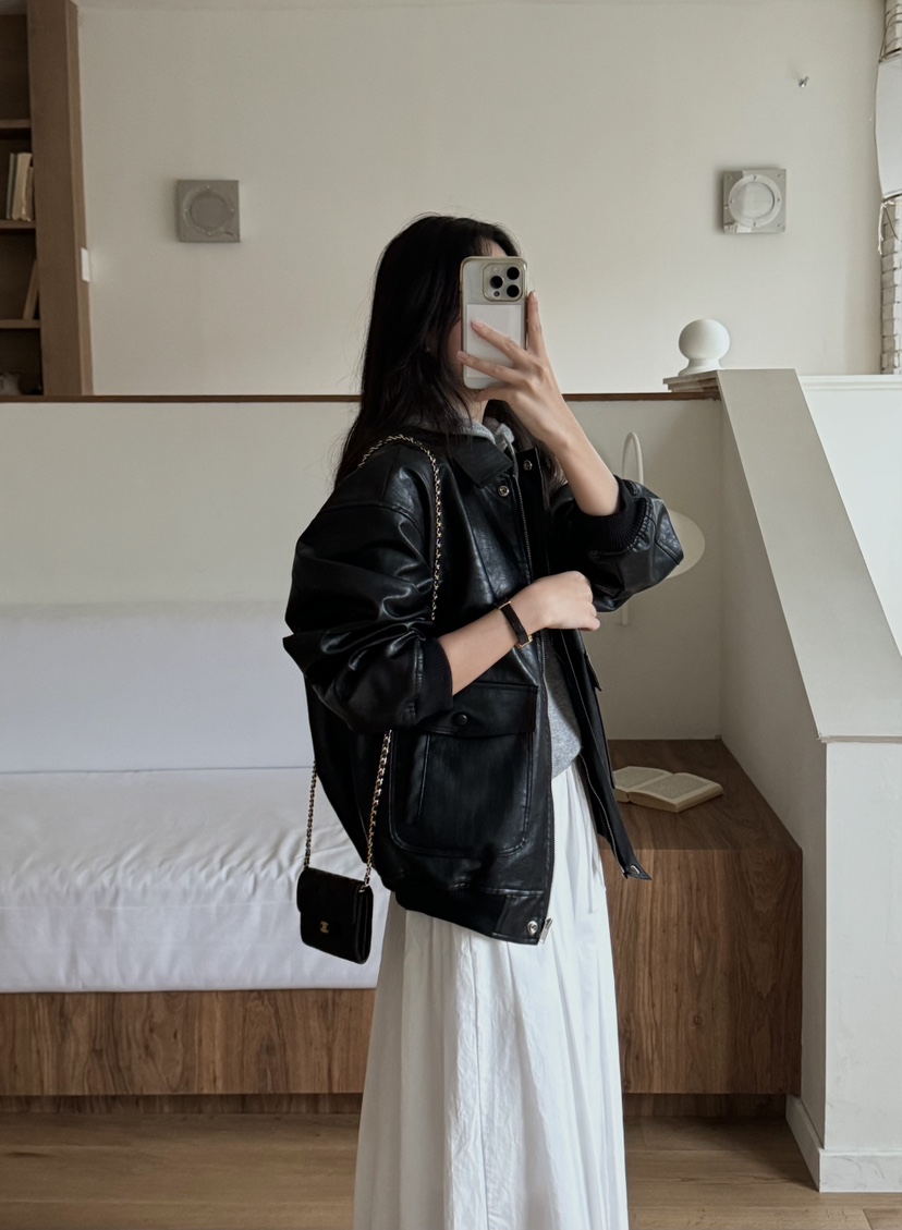 TIZZI韓國代購㊣女士新款25春夏真品職業熱賣人氣時尚休閑皮衣TIZZI皮衣