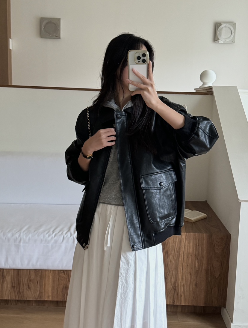 TIZZI韓國代購㊣女士新款25春夏真品職業熱賣人氣時尚休閑皮衣TIZZI皮衣