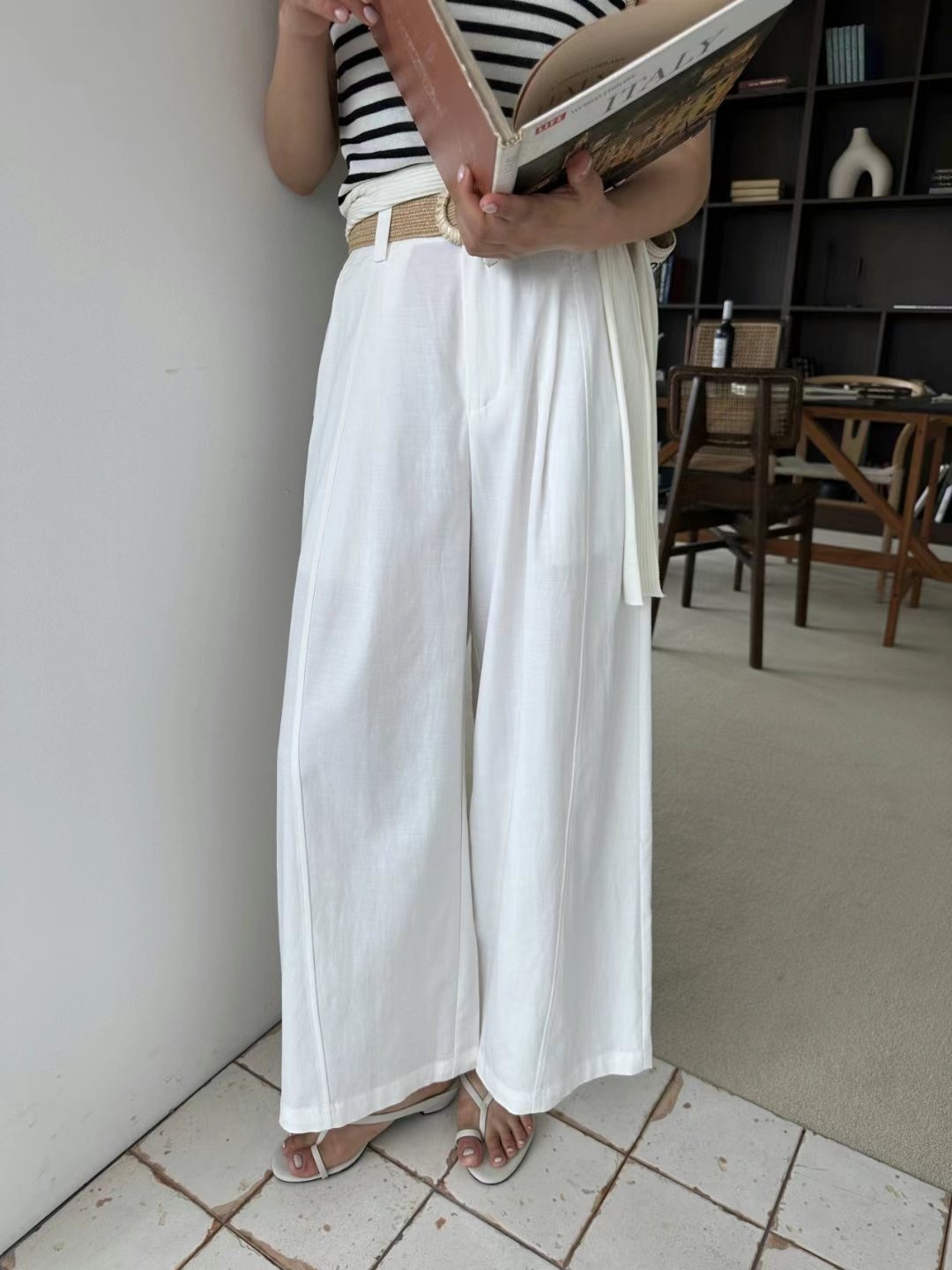 THERE BY-데얼 바이-T韓國直郵㊣女裝新品人氣休閑褲含腰帶THERE BY休閑褲