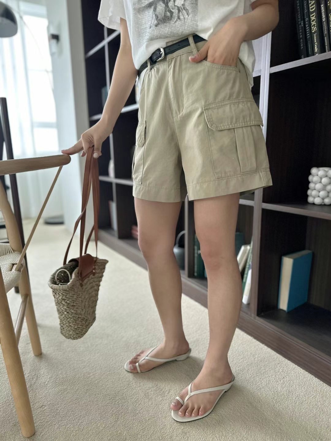 THERE BY-데얼 바이-T韓國代購㊣女士新品25春夏短褲含腰帶THERE BY短褲圖色2
