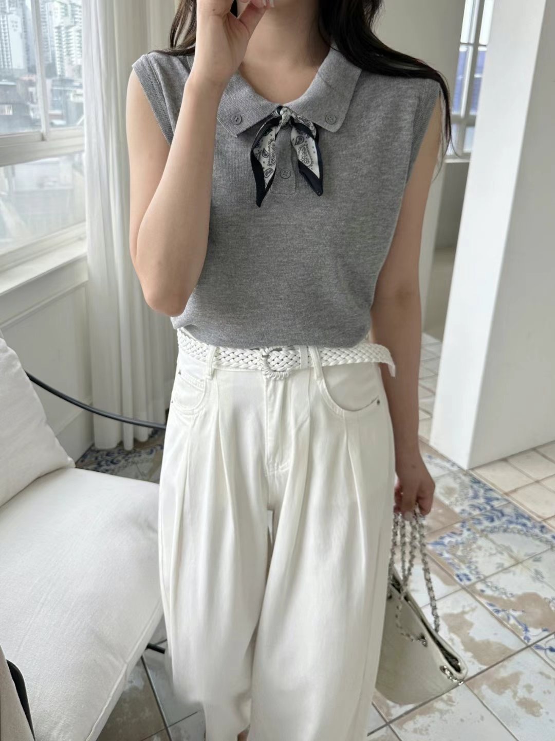 THERE BY-데얼 바이-T東大門㊣直郵女士新品休閑吊帶背心THERE BY吊帶/背心