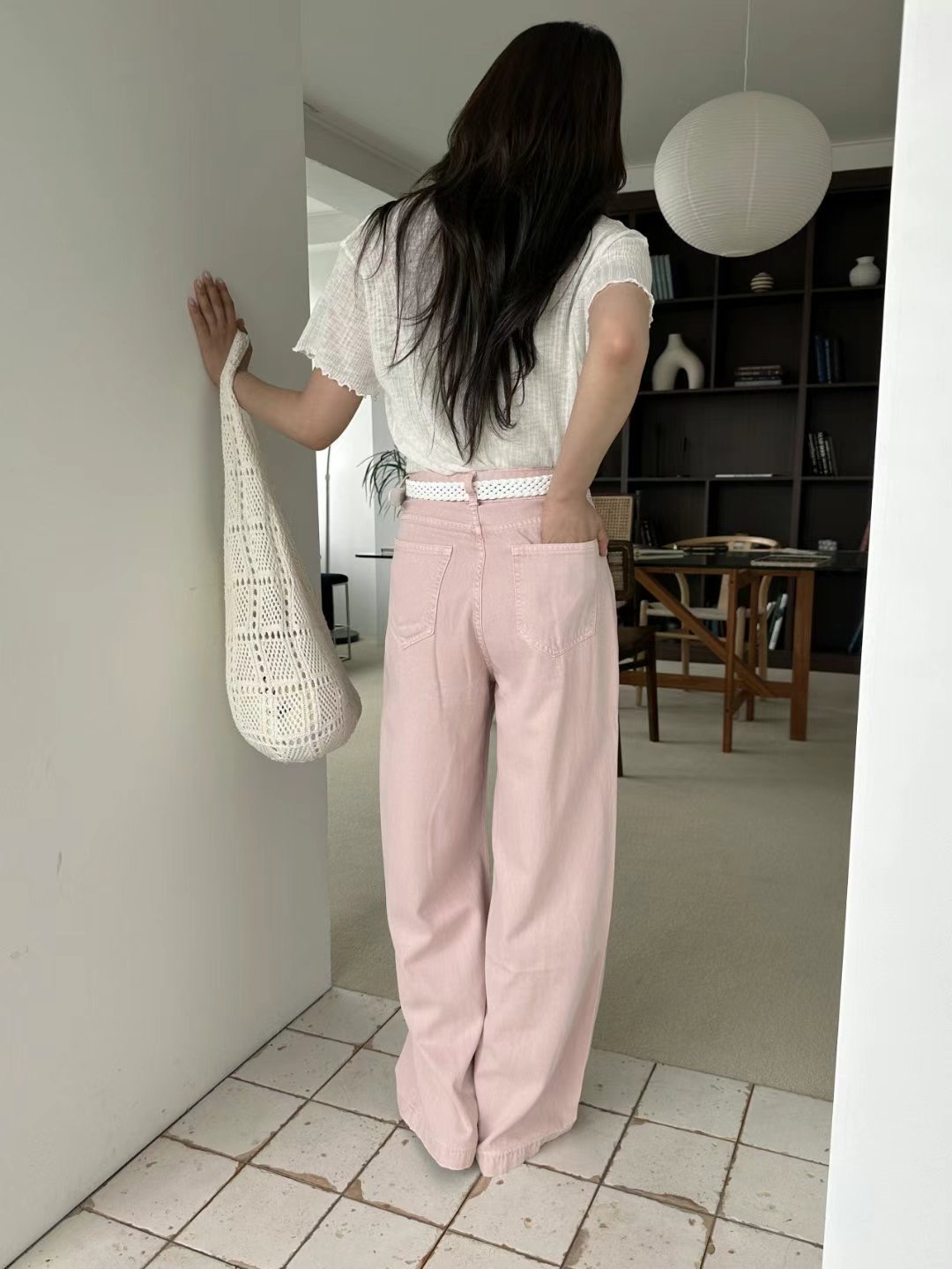 THERE BY-데얼 바이-T韓國代購㊣女士新款人氣休閑褲含腰帶THERE BY休閑褲
