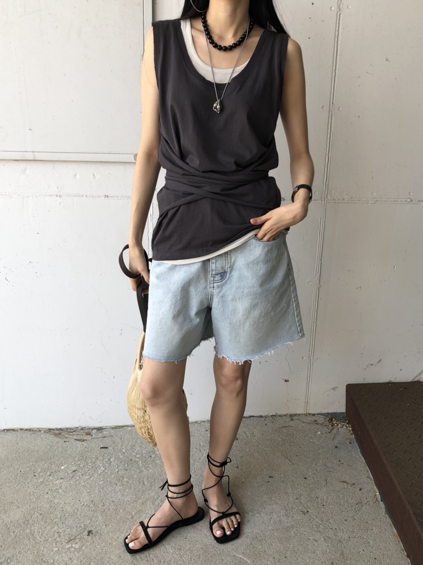 REPELLER東大門㊣代購女士新品25春夏吊帶背心Sale打折寬松REPELLER吊帶/背心