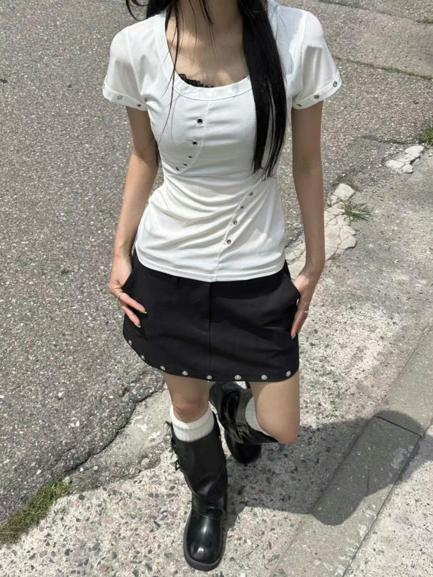 MEILLEUR東大門㊣代購女裝新款真品職業推薦休閑25春夏T恤緞面MEILLEURT恤圖色1