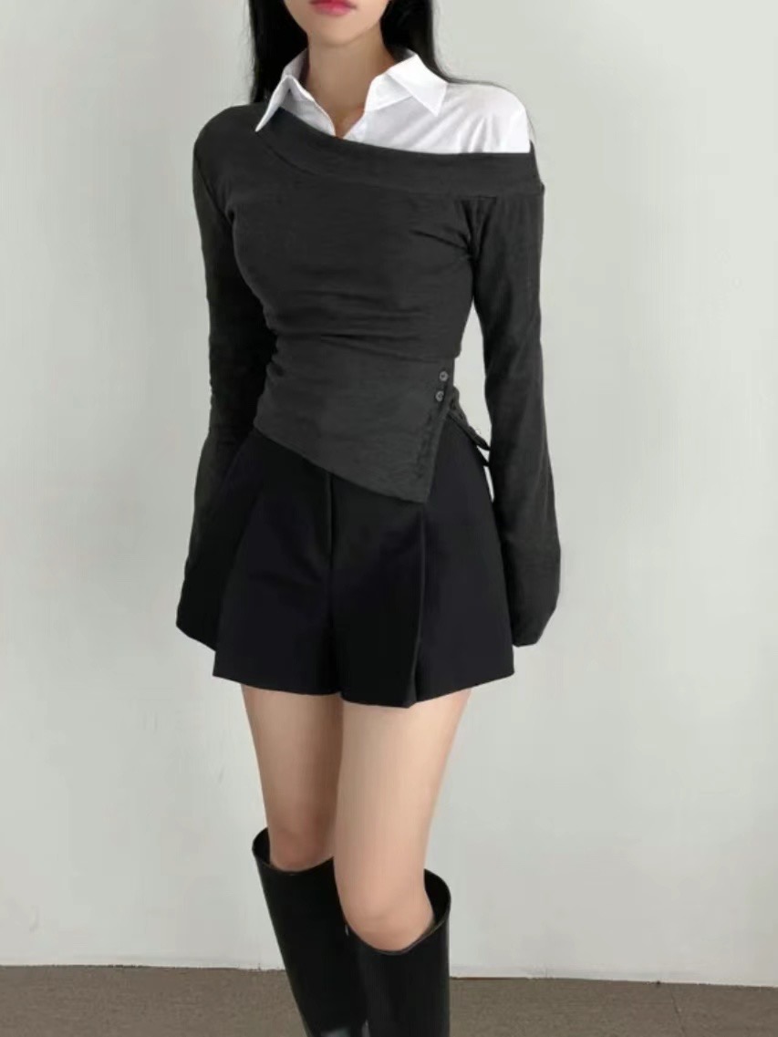 MEILLEUR東大門㊣直郵女裝新款熱賣人氣時尚長袖T恤不含內搭MEILLEUR長袖T恤圖色2