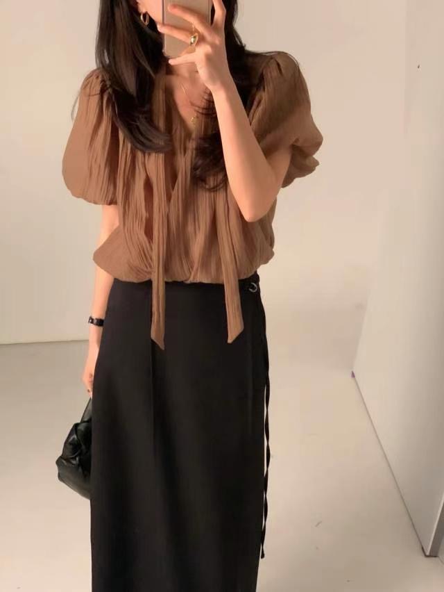ANDBYL東大門㊣直郵女士新款真品時尚熱賣襯衫蕾絲衫含脖帶ANDBYL襯衫/蕾絲衫
