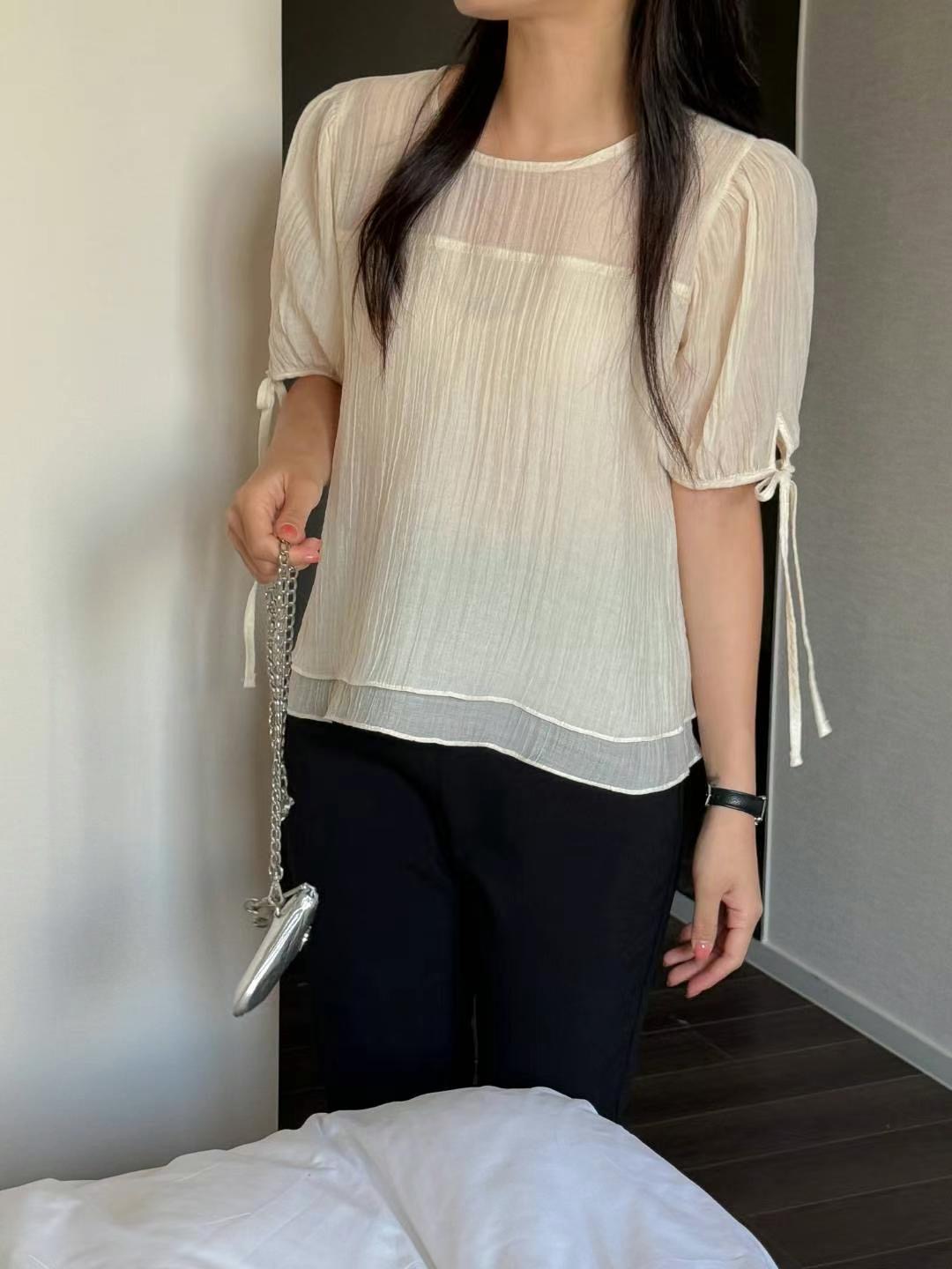 ANDBYL東大門㊣直郵女士新款時尚職業推薦人氣休閑襯衫蕾絲衫ANDBYL襯衫/蕾絲衫圖色3