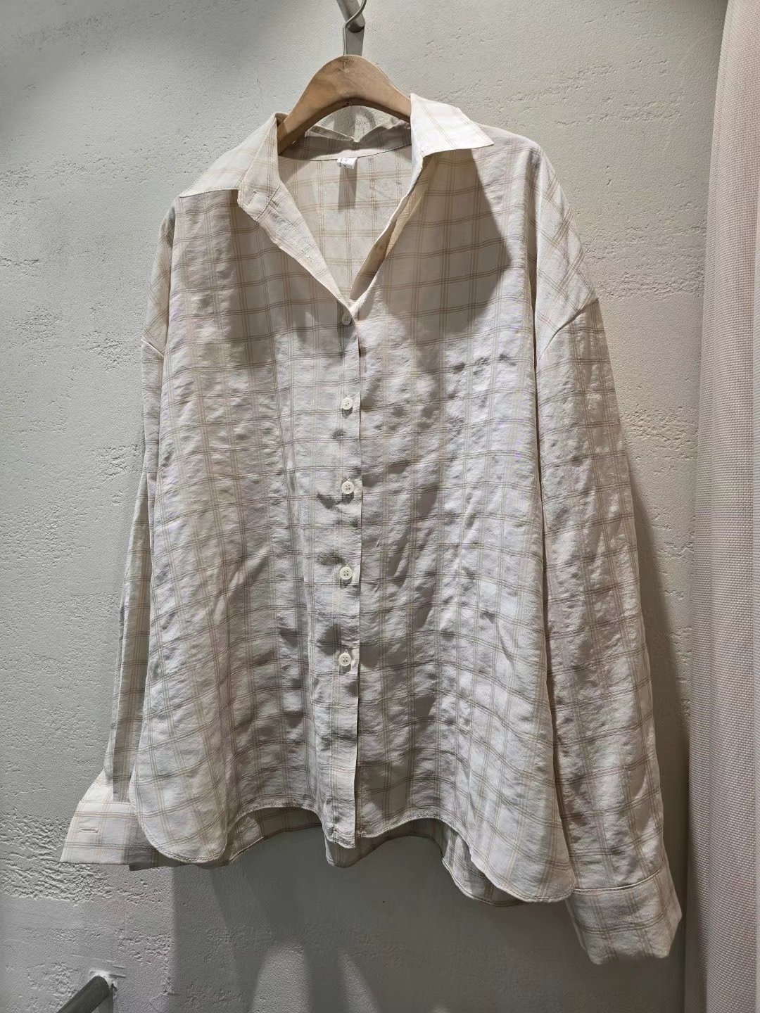 BASIC FEMME-베이직팜므-OT東大門㊣實拍女士新品時尚襯衫蕾絲衫格紋BASIC FEMME襯衫/蕾絲衫圖色2