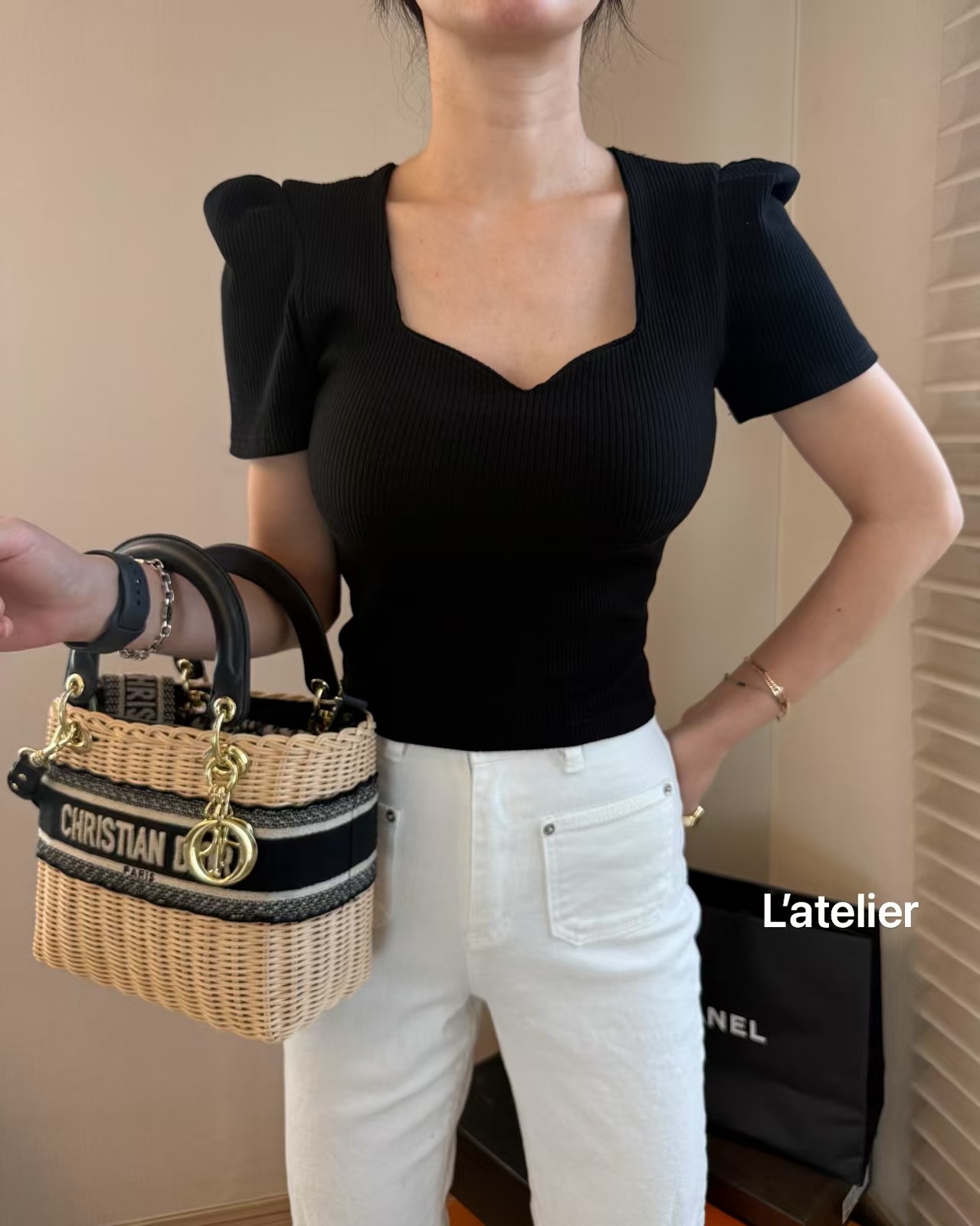 LATE LIER韓國代購㊣女士新品25春夏時尚職業熱賣T恤泡泡袖LATE LIERT恤圖色3