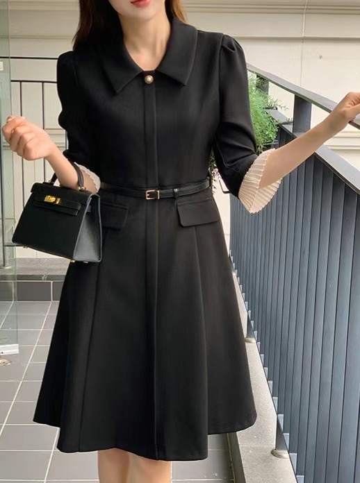 ANDBYL東大門㊣實拍女士新品休閑真品熱賣人氣連衣裙含腰帶ANDBYL連衣裙圖色1