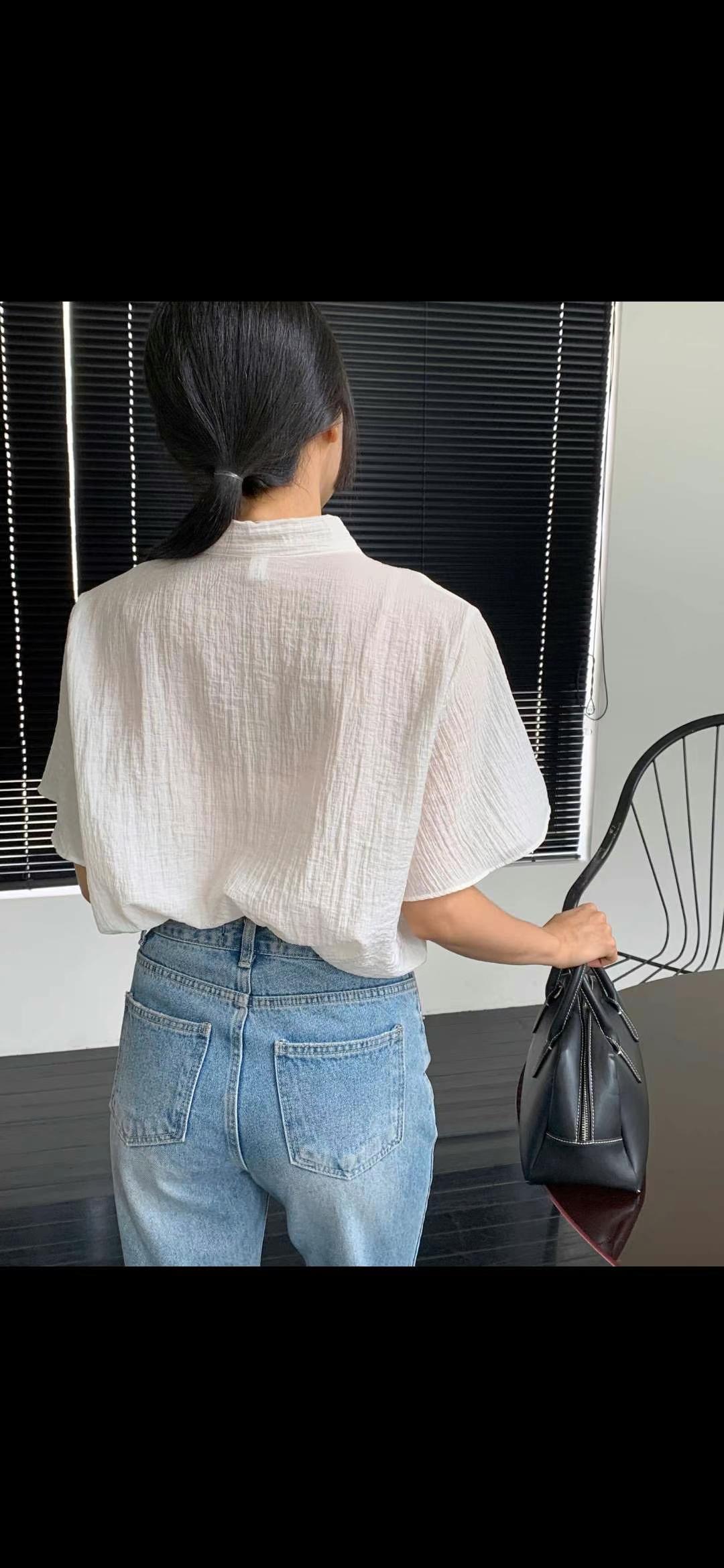 BASIC FEMME-베이직팜므-OT韓國代購㊣女裝新品推薦襯衫蕾絲衫透明BASIC FEMME襯衫/蕾絲衫