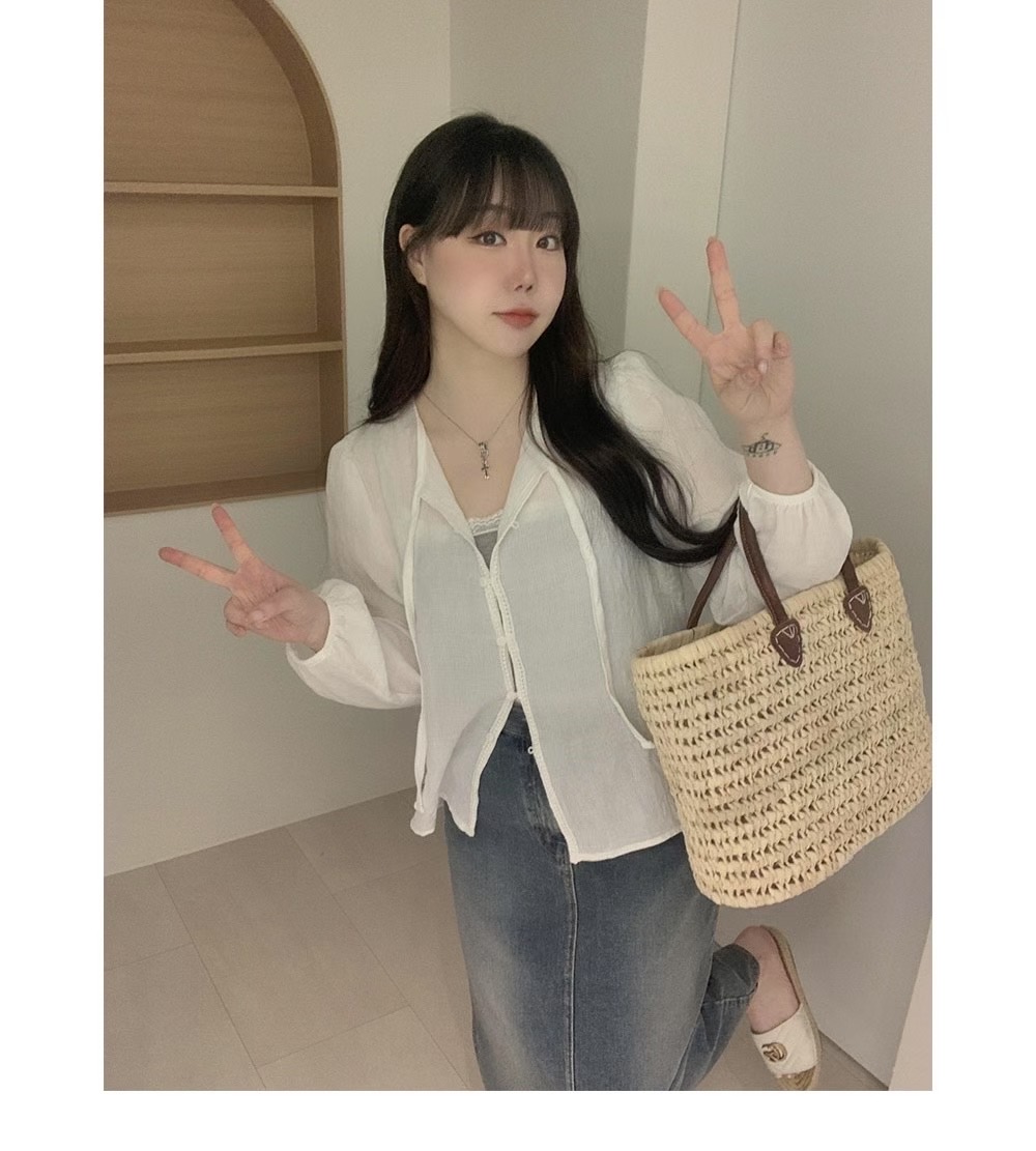 DADA韓國直郵㊣女士新品熱賣25春夏真品時尚人氣襯衫蕾絲衫DADA襯衫/蕾絲衫