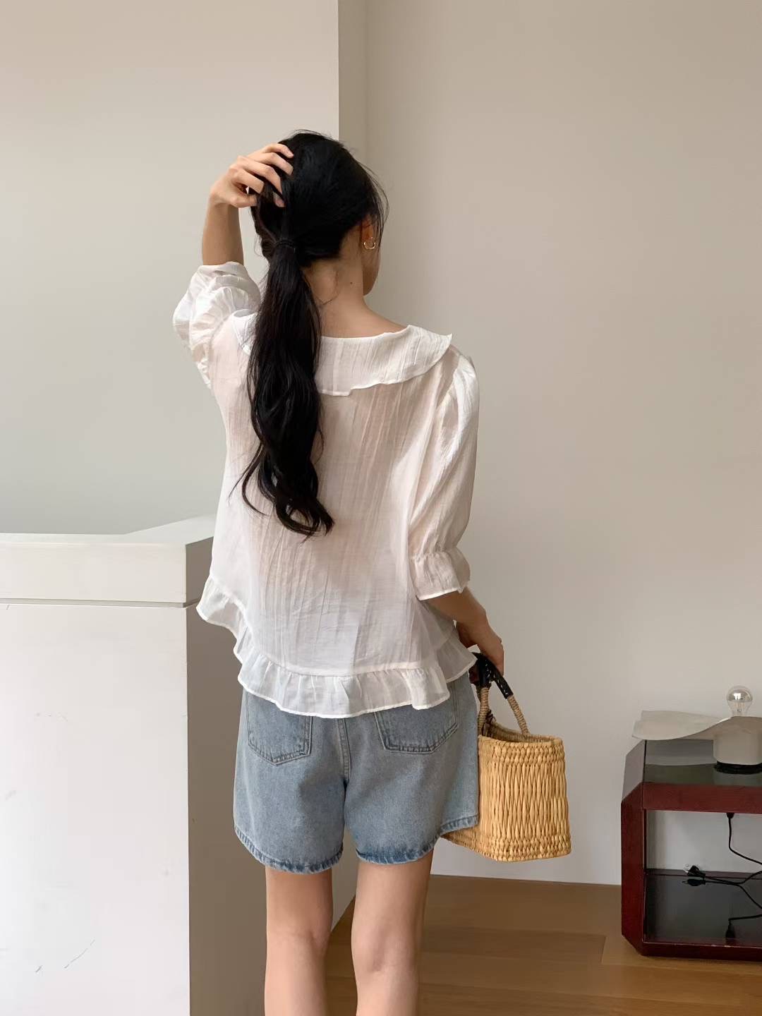 DADA東大門㊣直郵女裝新品時尚熱賣推薦25春夏人氣襯衫蕾絲衫DADA襯衫/蕾絲衫