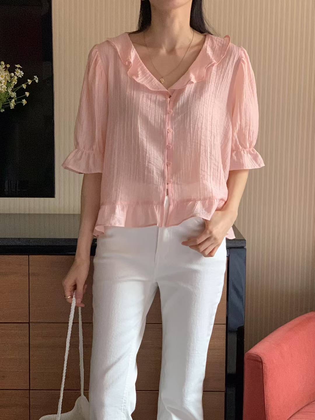 DADA東大門㊣直郵女裝新品時尚熱賣推薦25春夏人氣襯衫蕾絲衫DADA襯衫/蕾絲衫圖色2