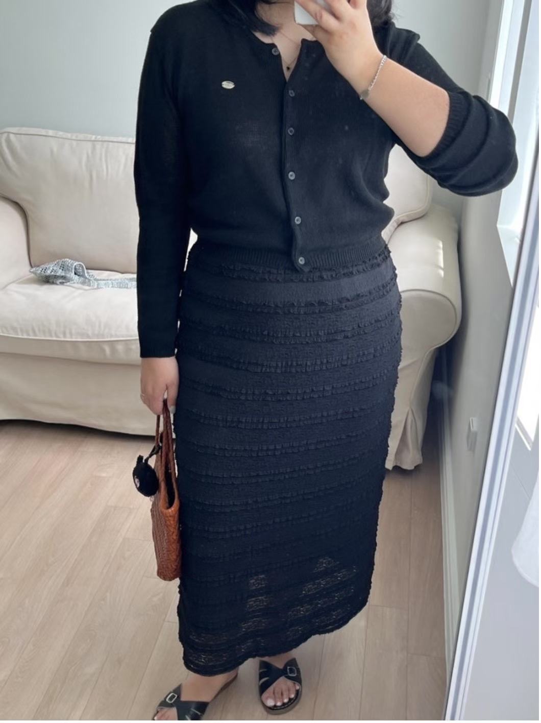 DADA韓國直郵㊣女士新款職業熱賣時尚25春夏真品人氣休閑長裙DADA長裙圖色2