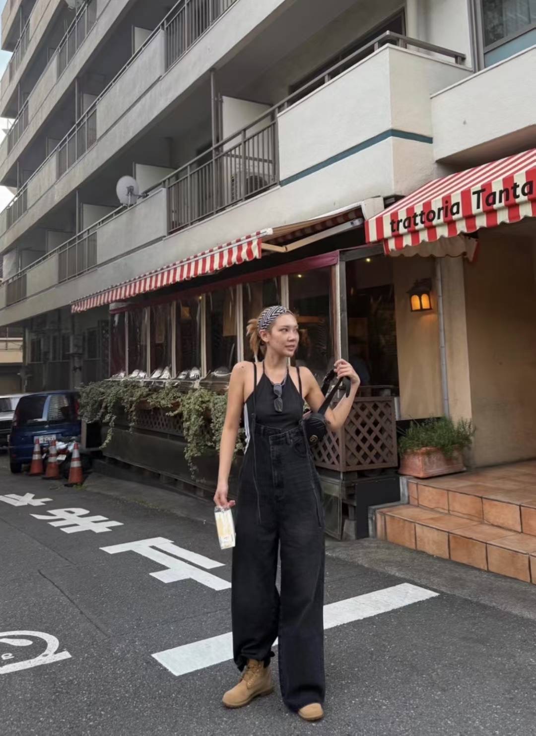 IN A ROW韓國直郵㊣女裝新品25春夏推薦熱賣休閑真品背帶褲IN A ROW背帶褲
