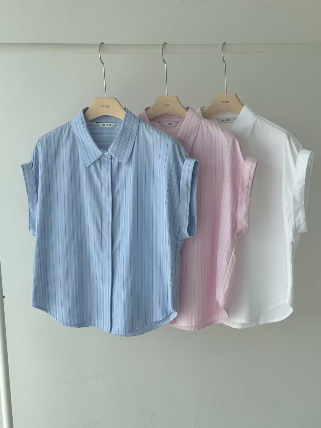 ALL OVER韓國直郵㊣女裝新品25春夏真品休閑時尚襯衫蕾絲衫ALL OVER襯衫/蕾絲衫