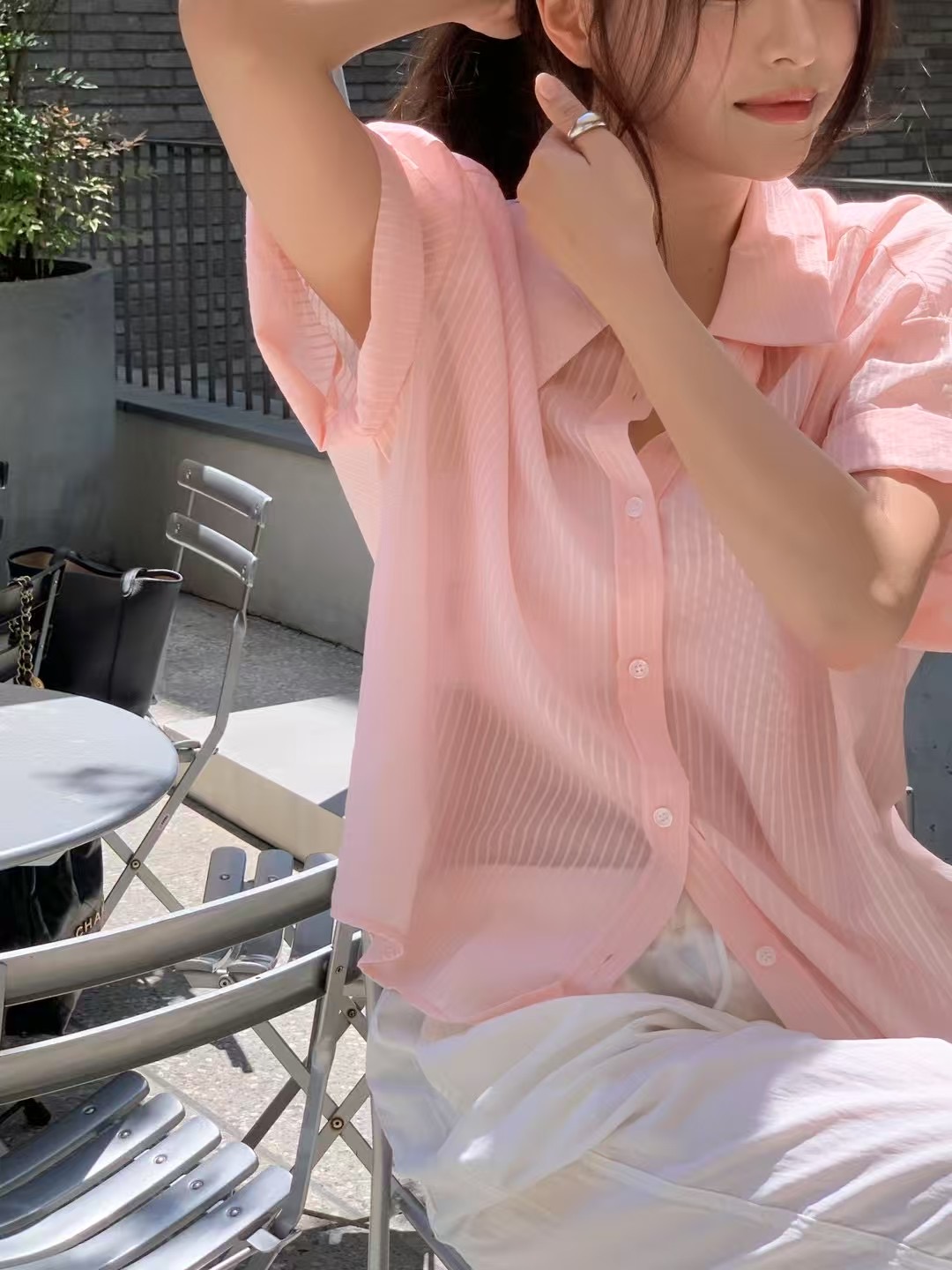 ALL OVER東大門㊣實拍女裝新品25春夏時尚休閑熱賣襯衫蕾絲衫ALL OVER襯衫/蕾絲衫